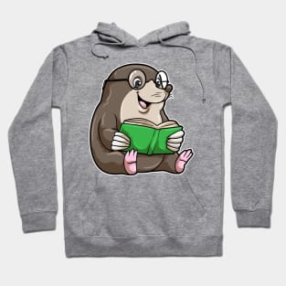 Mole as Nerd with Glasses & Book Hoodie